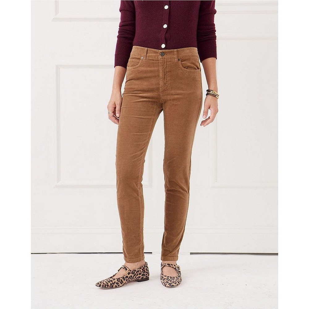 J. McLaughlin Women's Corduroy Pants Size 8 Brown Straight Leg Casual